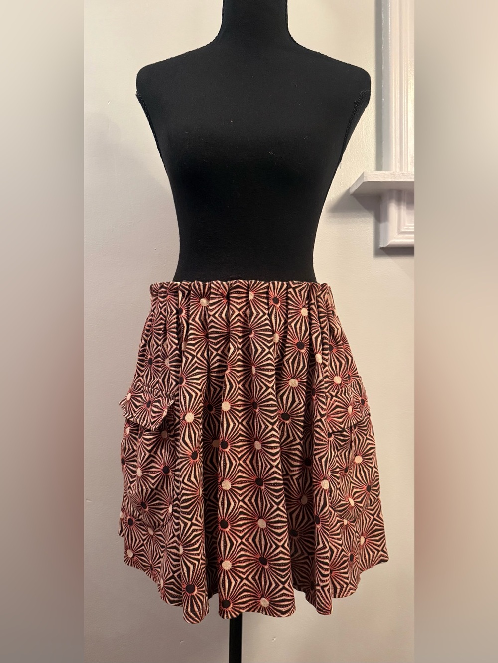 Free People so Much Sun Geometric A-Line Skirt with Pockets